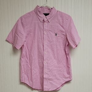 Ralph Lauren Boy's Large (14-16) Pink Gingham Shirt. New Wirh Tags